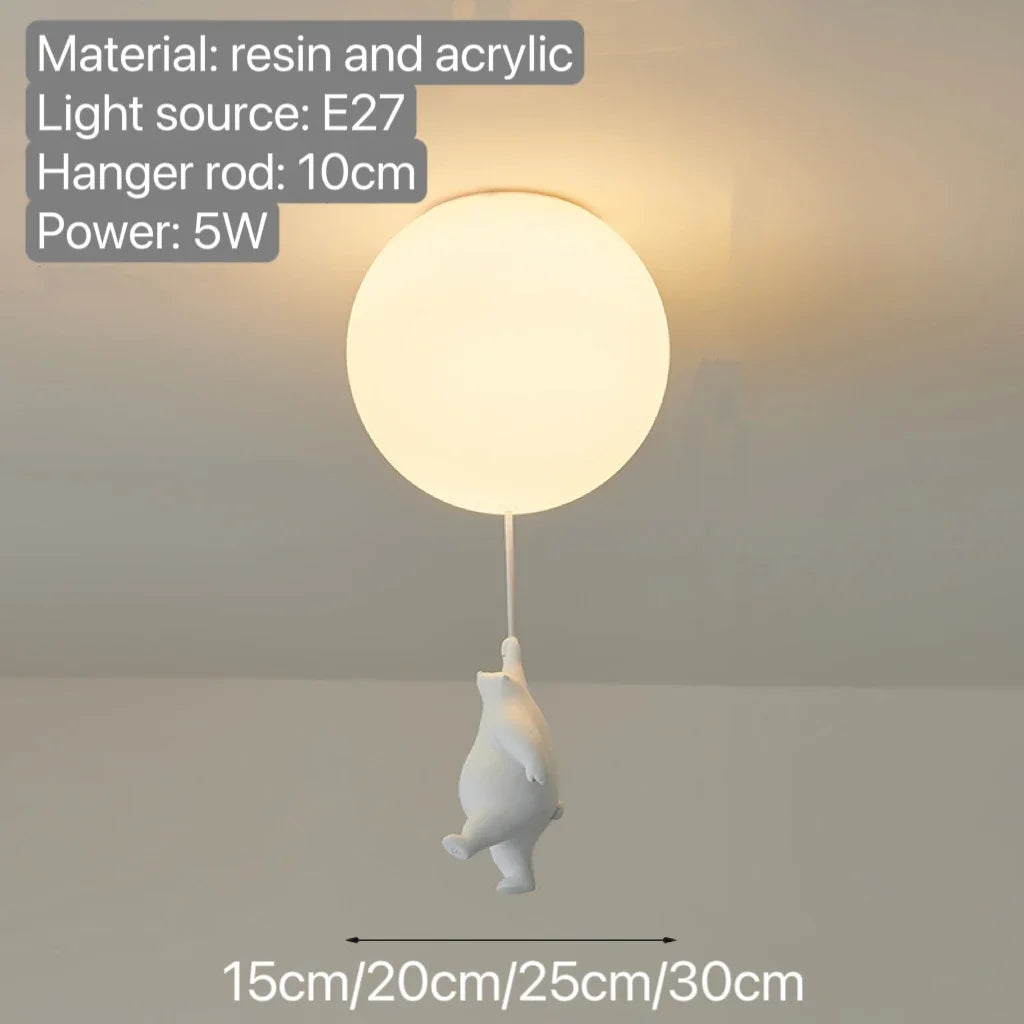 WhimsyGlow Balloon Bear Chandelier for Kids Room by NyraLight