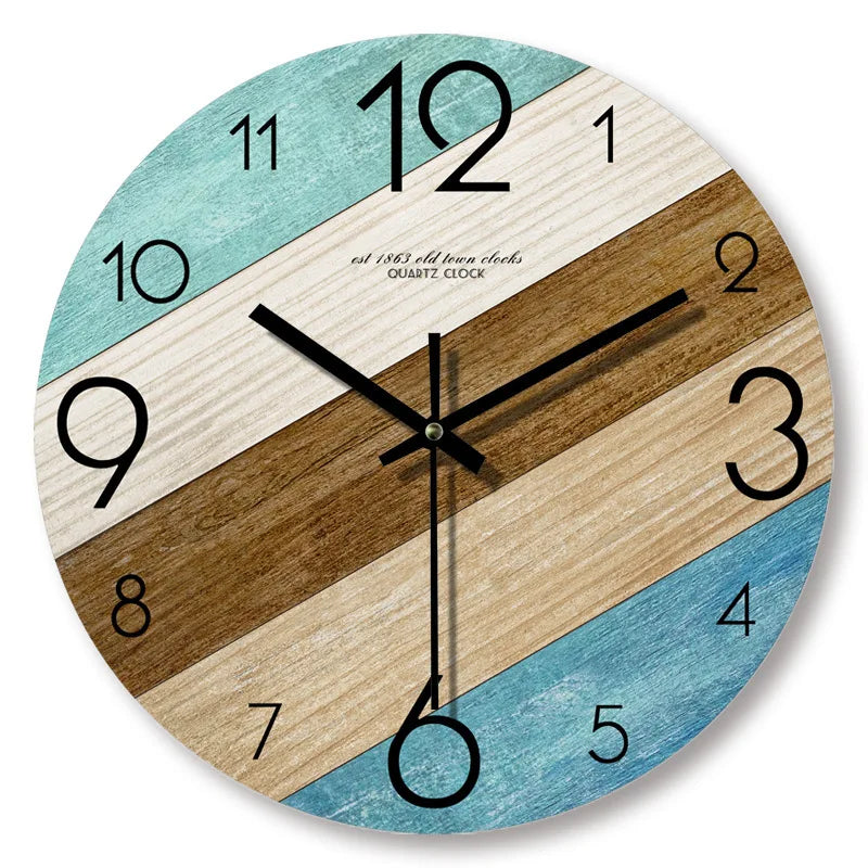 TimberGlow Wall Clock In Beautiful Wood Grain Design