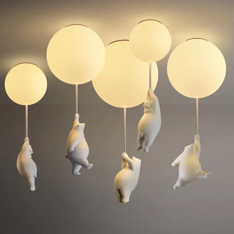 WhimsyGlow Balloon Bear Chandelier for Kids Room by NyraLight