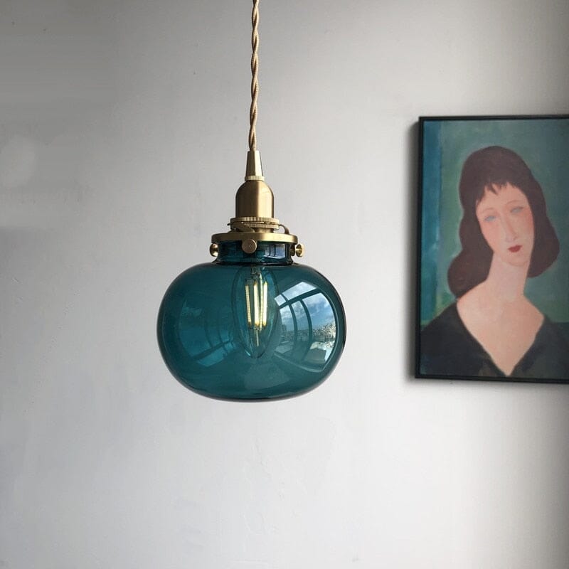 Lustră Pandantiv cu Bile de Sticlă Colorată Lyra Vintage, Handmade
