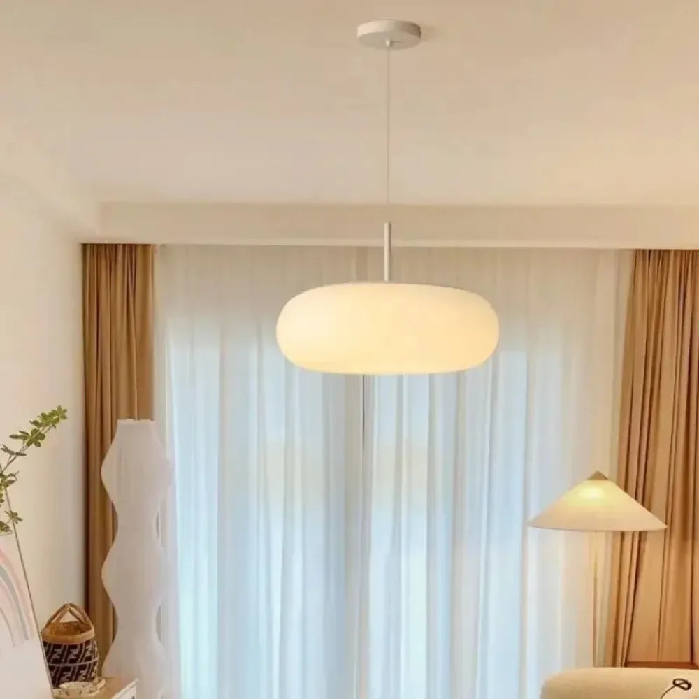 Liora Cream Petite Pendant Chandelier With Warm LED Glow