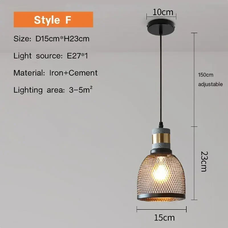 Lampa wisząca Rivena Retro American Country Cement od Landera