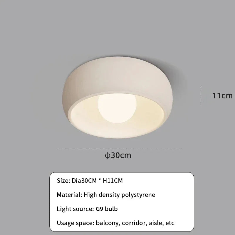 Kairoa Rund LED Loftlampe i Minimalistisk Japansk Wabi-Sabi Stil