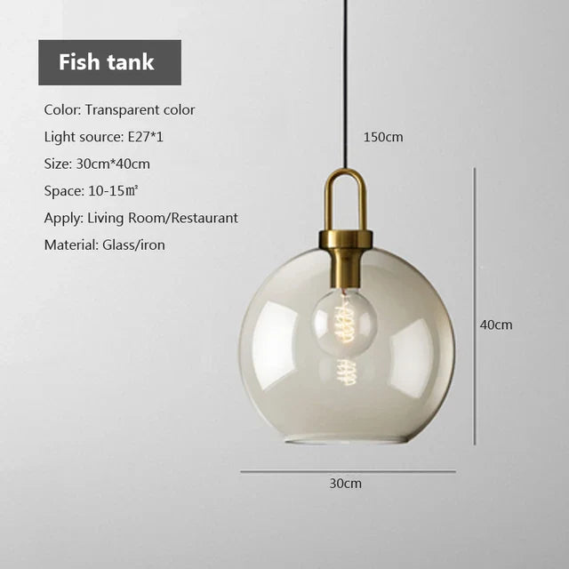 Industrial Glass Cord Pendant Light With Color Options And 3-Year Warranty