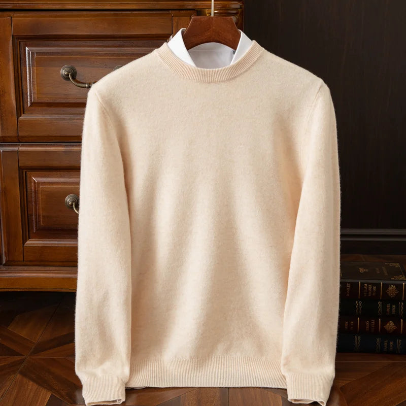 Nova 100% Wool Men’s Cashmere O Neck Sweater Pullover