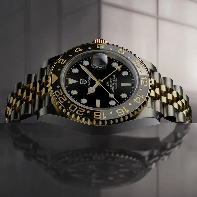 Aureon GMT Luxury Automatic Mechanical Men's Watch 40mm Stainless Steel