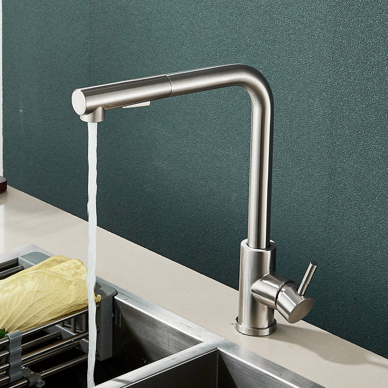 AeroFlow Pro Black Pull Out Stainless Steel Kitchen Faucet With Dual Mode Sprayer