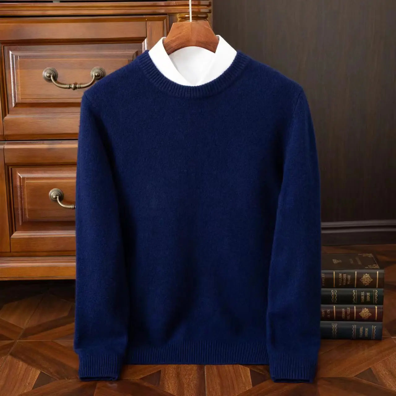 Nova 100% Wool Men’s Cashmere O Neck Sweater Pullover