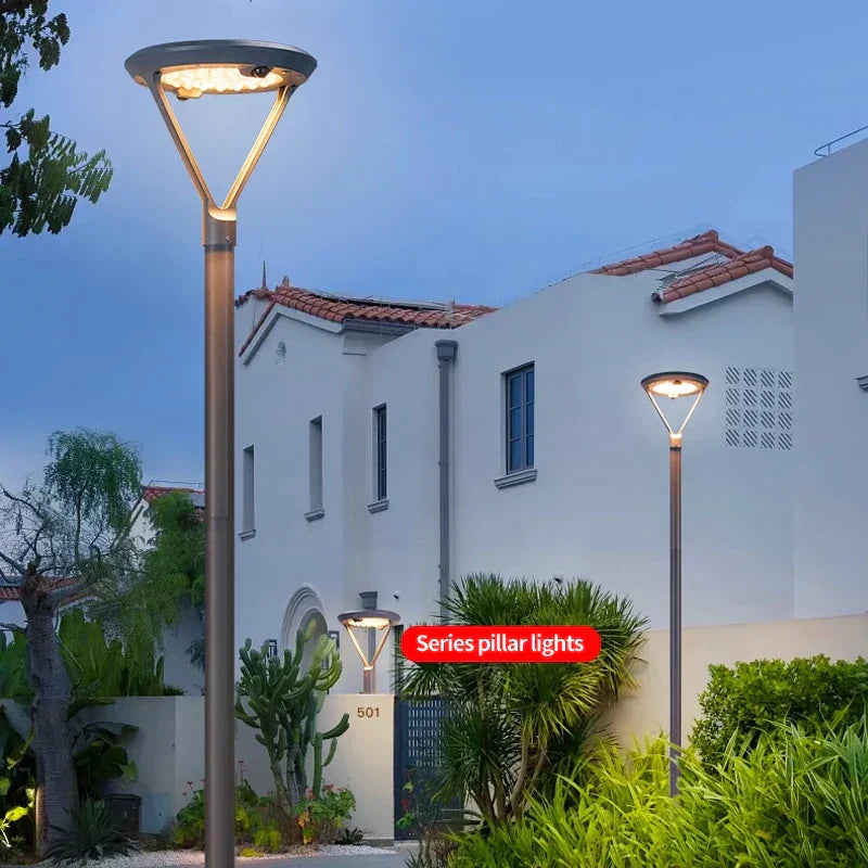 Solar Powered Courtyard Light With Motion Sensor And Waterproof Design