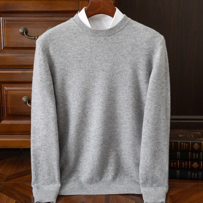 Nova 100% Wool Men’s Cashmere O Neck Sweater Pullover
