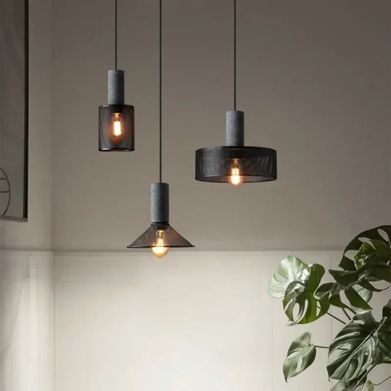 Lampa wisząca Rivena Retro American Country Cement od Landera