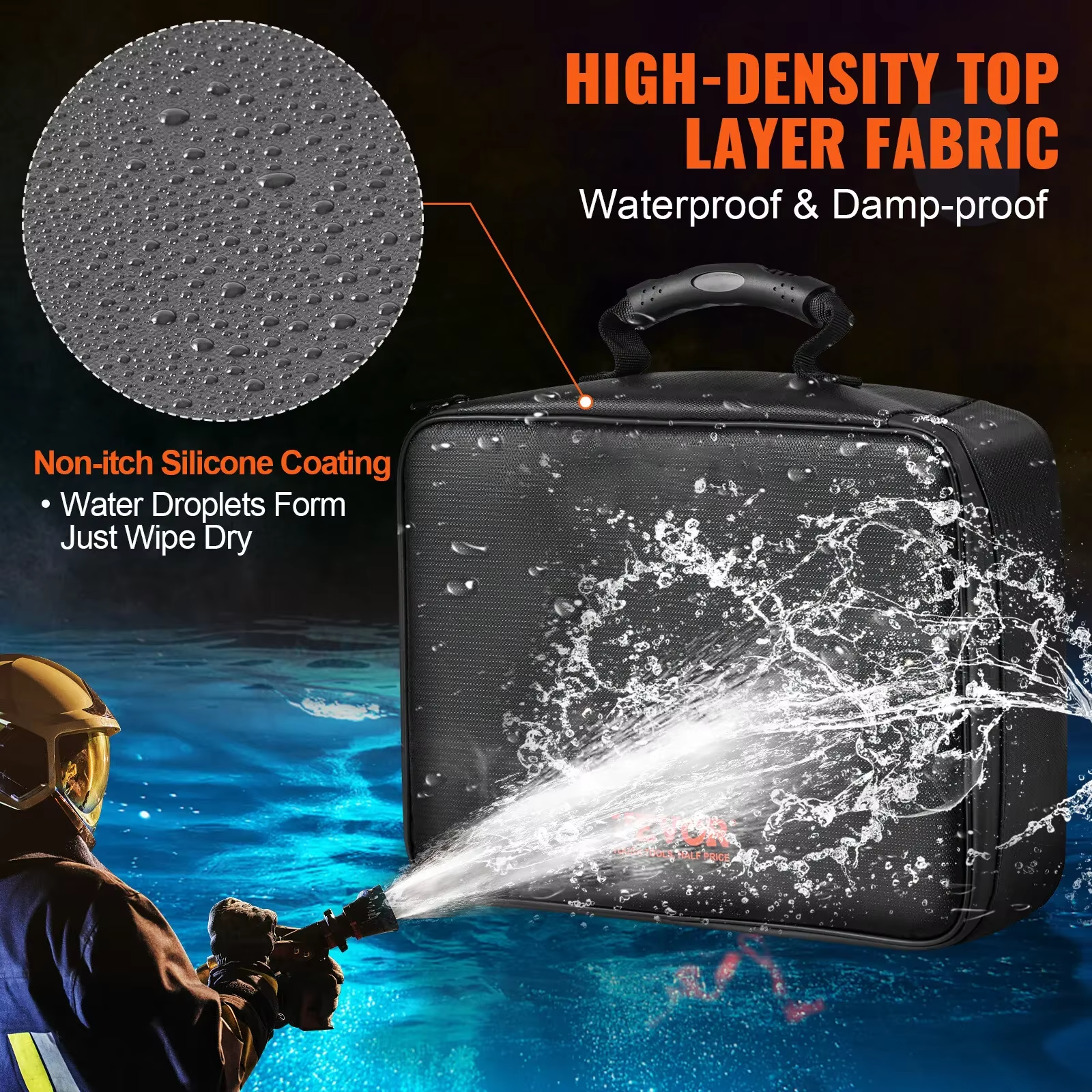 Portable Fireproof and Waterproof Document Organizer Bag for Travel and Home Security