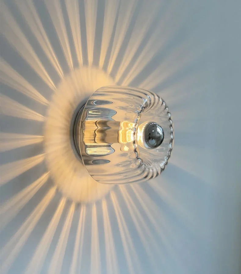 VeroLume szklana lampa ścienna w stylu nordyckim Bauhaus do salonu