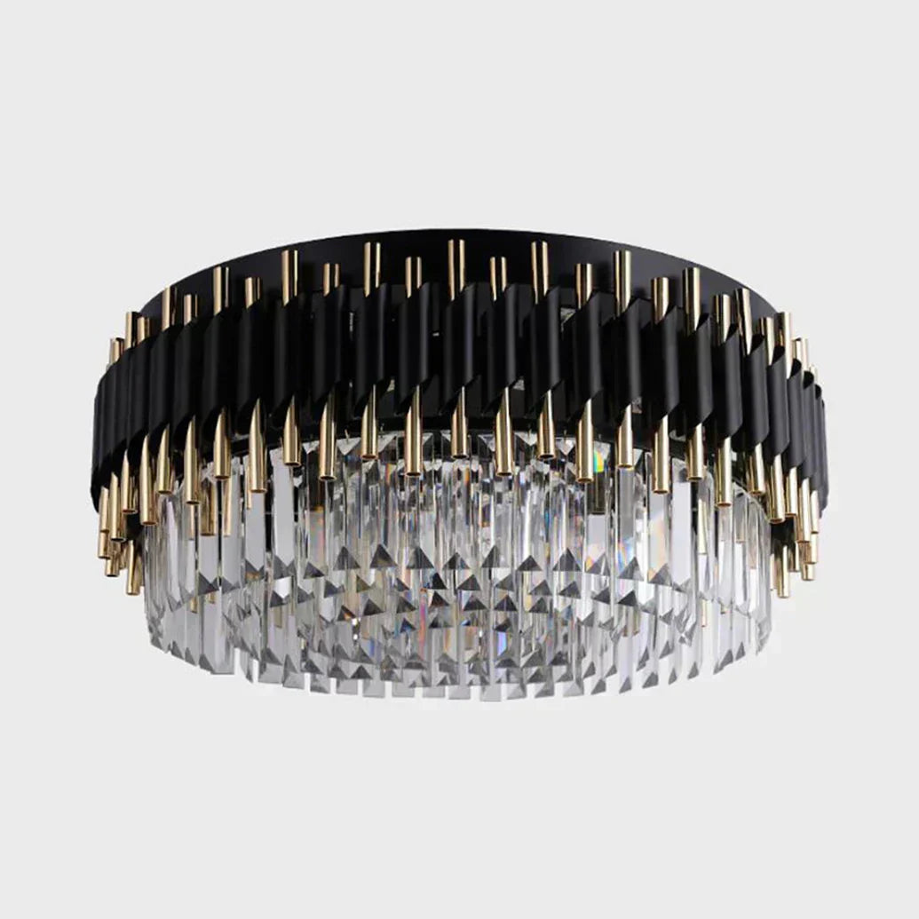 Astrahaven Krystal Sort Lysekrone med Retro Moderne Charm