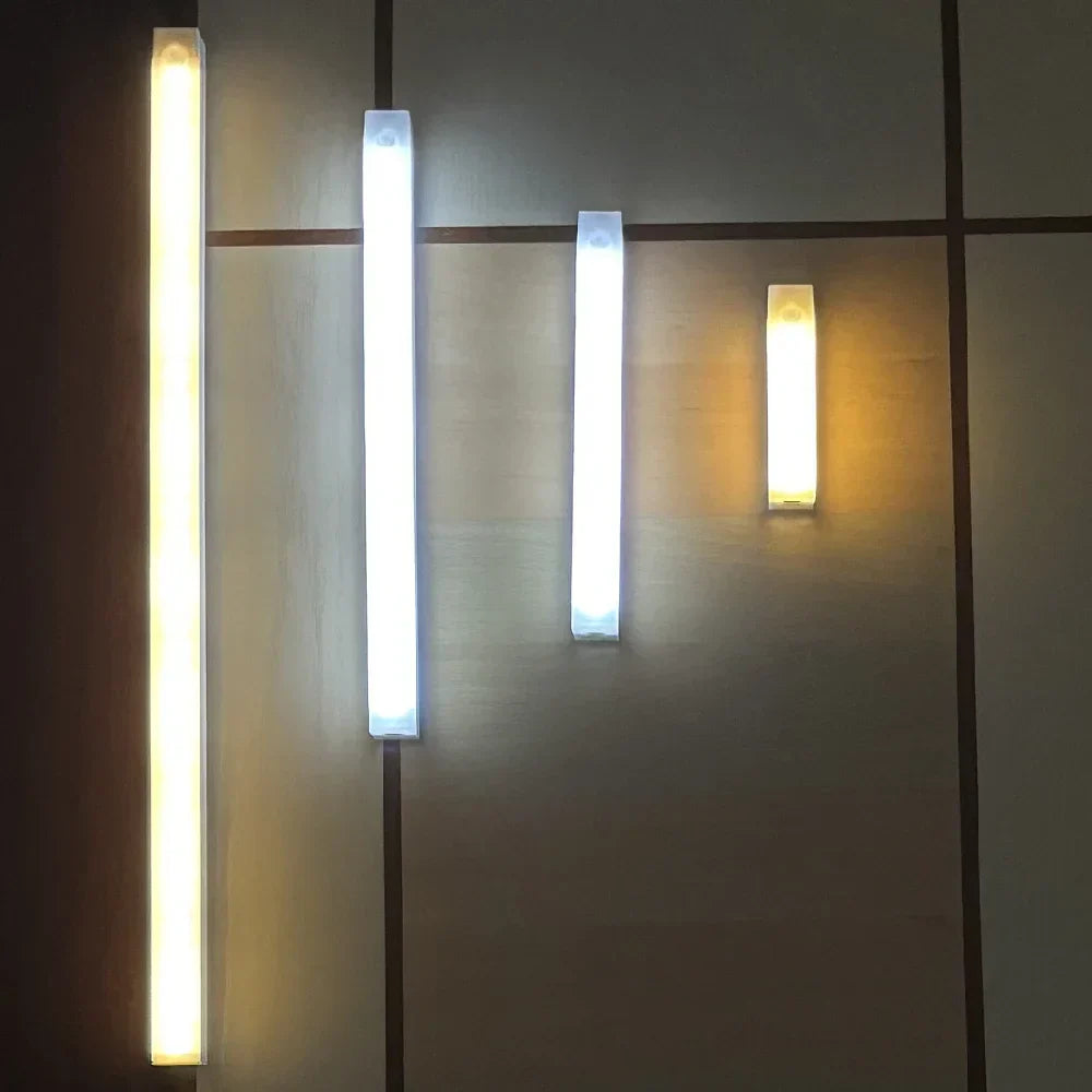 LumaSense | چراغ شب LED با حسگر حرکت، چراغ بی‌سیم قابل شارژ USB برای آشپزخانه، کمد لباس، پله‌ها