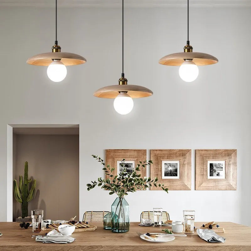 Mirell Wood LED Pendant Light in Scandinavian Minimalist Style