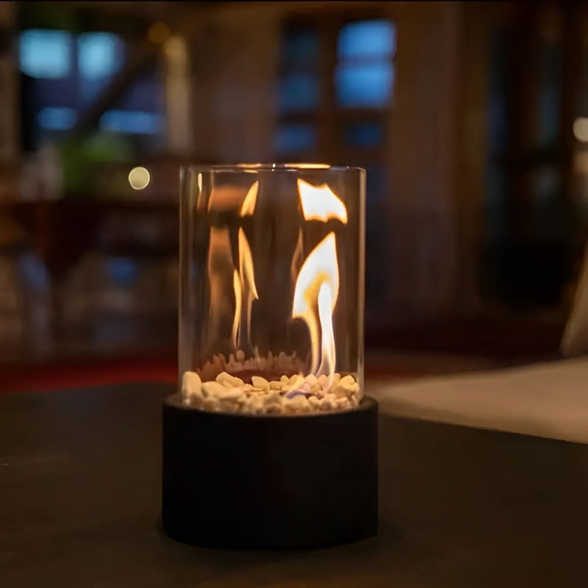 LumaGlow Smokeless Tabletop Fireplace For Stylish Indoor And Outdoor Use