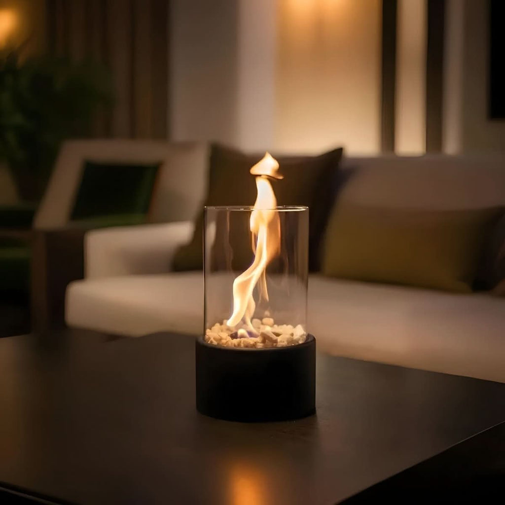 LumaGlow Smokeless Tabletop Fireplace For Stylish Indoor And Outdoor Use
