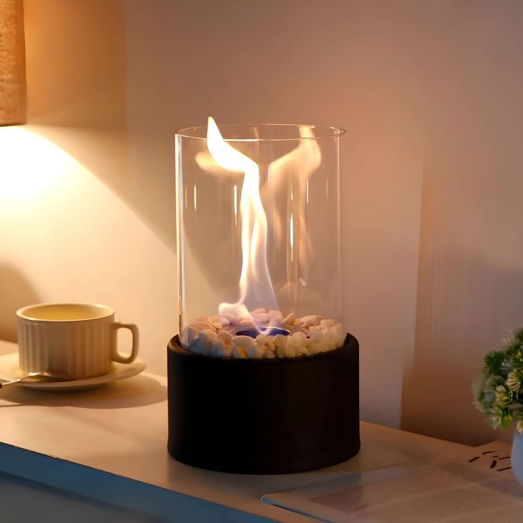 LumaGlow Smokeless Tabletop Fireplace For Stylish Indoor And Outdoor Use