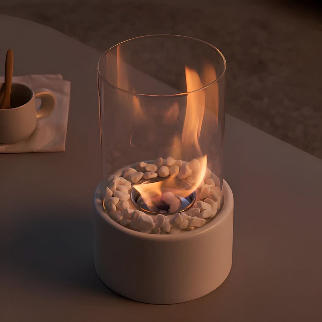 LumaGlow Smokeless Tabletop Fireplace For Stylish Indoor And Outdoor Use
