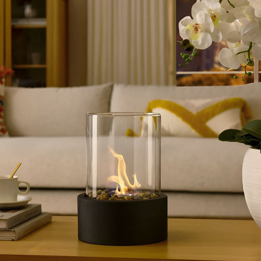 LumaGlow Smokeless Tabletop Fireplace For Stylish Indoor And Outdoor Use