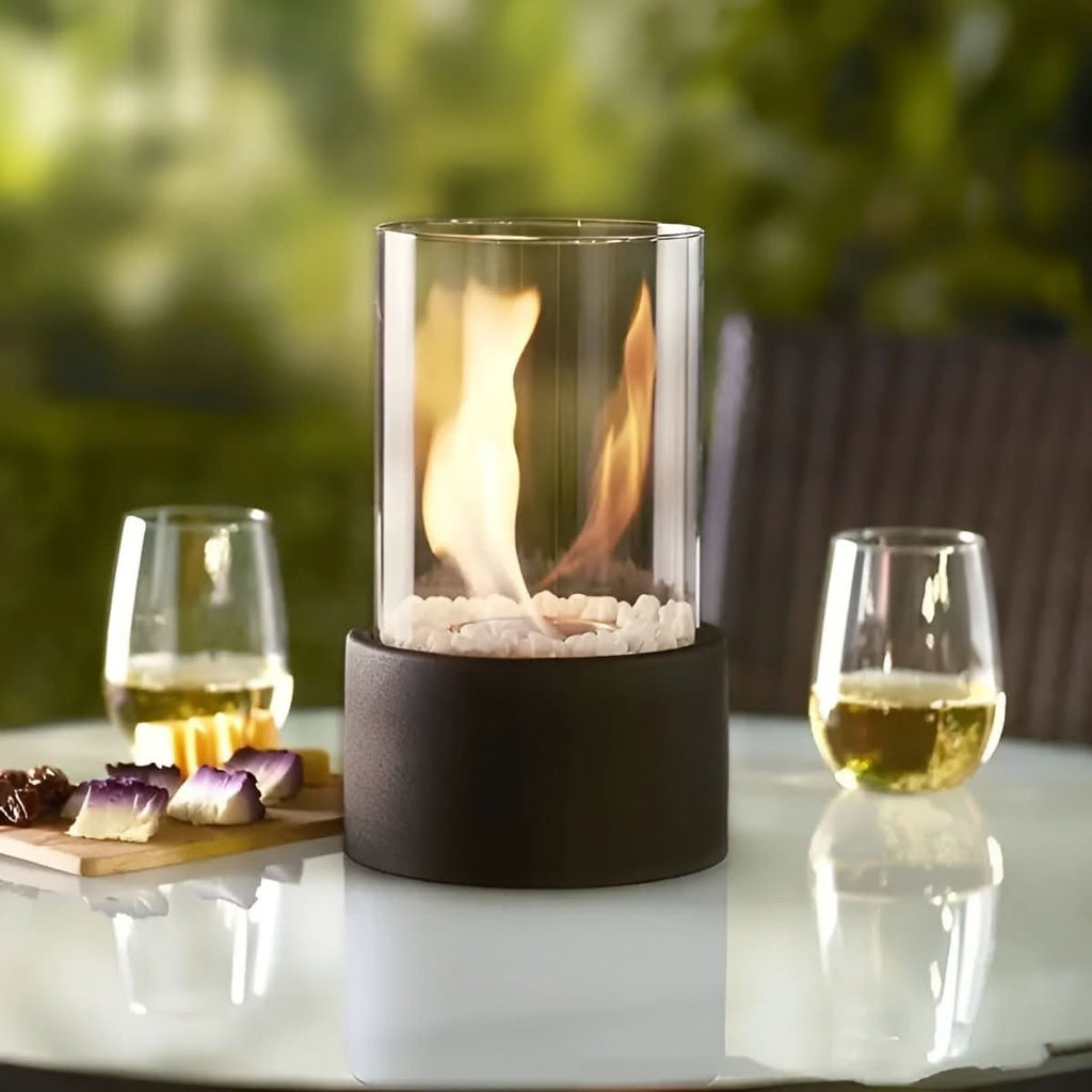 LumaGlow Smokeless Tabletop Fireplace For Stylish Indoor And Outdoor Use