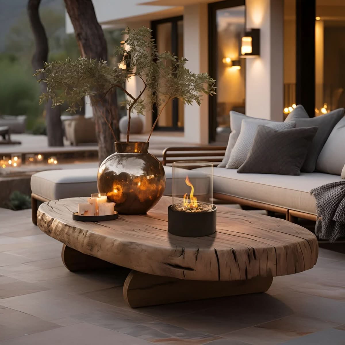 LumaGlow Smokeless Tabletop Fireplace For Stylish Indoor And Outdoor Use