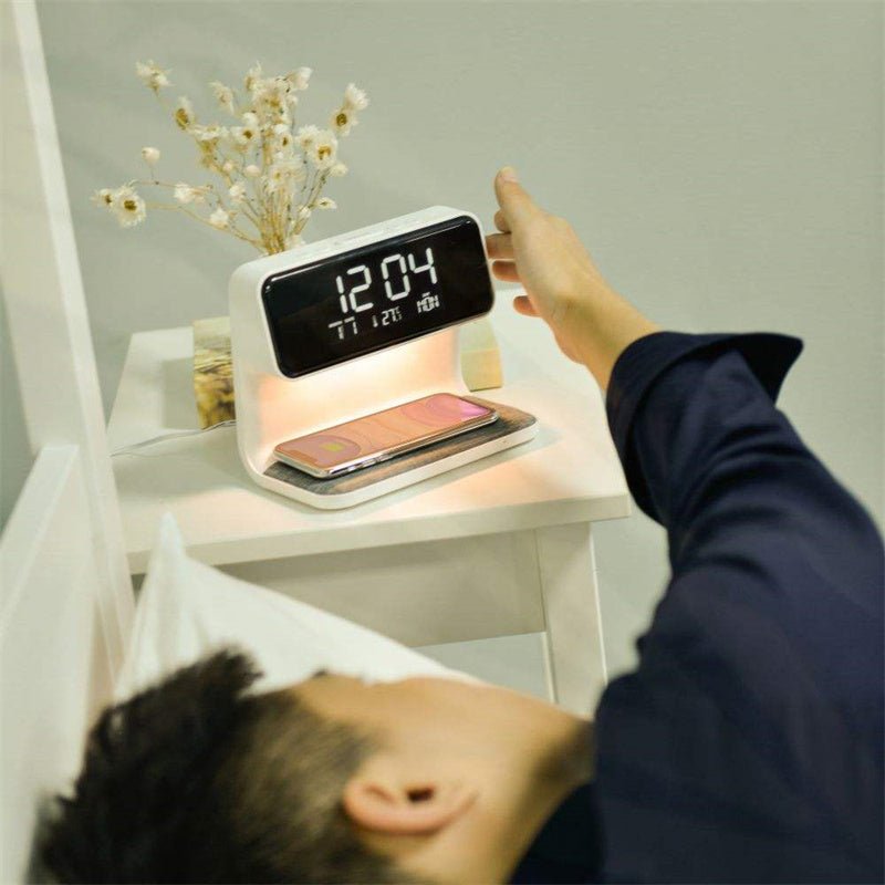 NoctaGlow Smart Nightstand Device With Charging Base And Illumination
