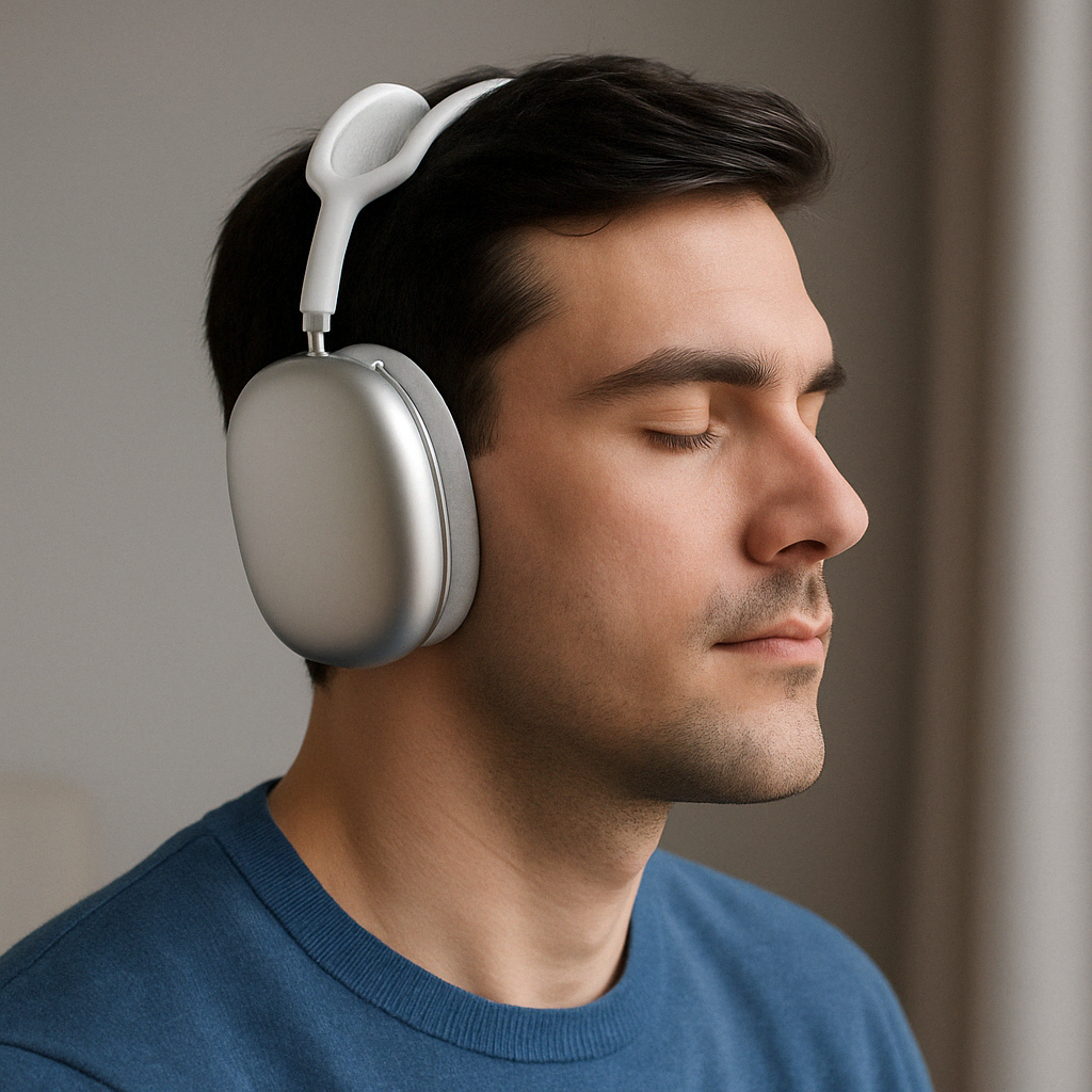 Bezdrátová Bluetooth sluchátka přes uši s designem potlačujícím šum