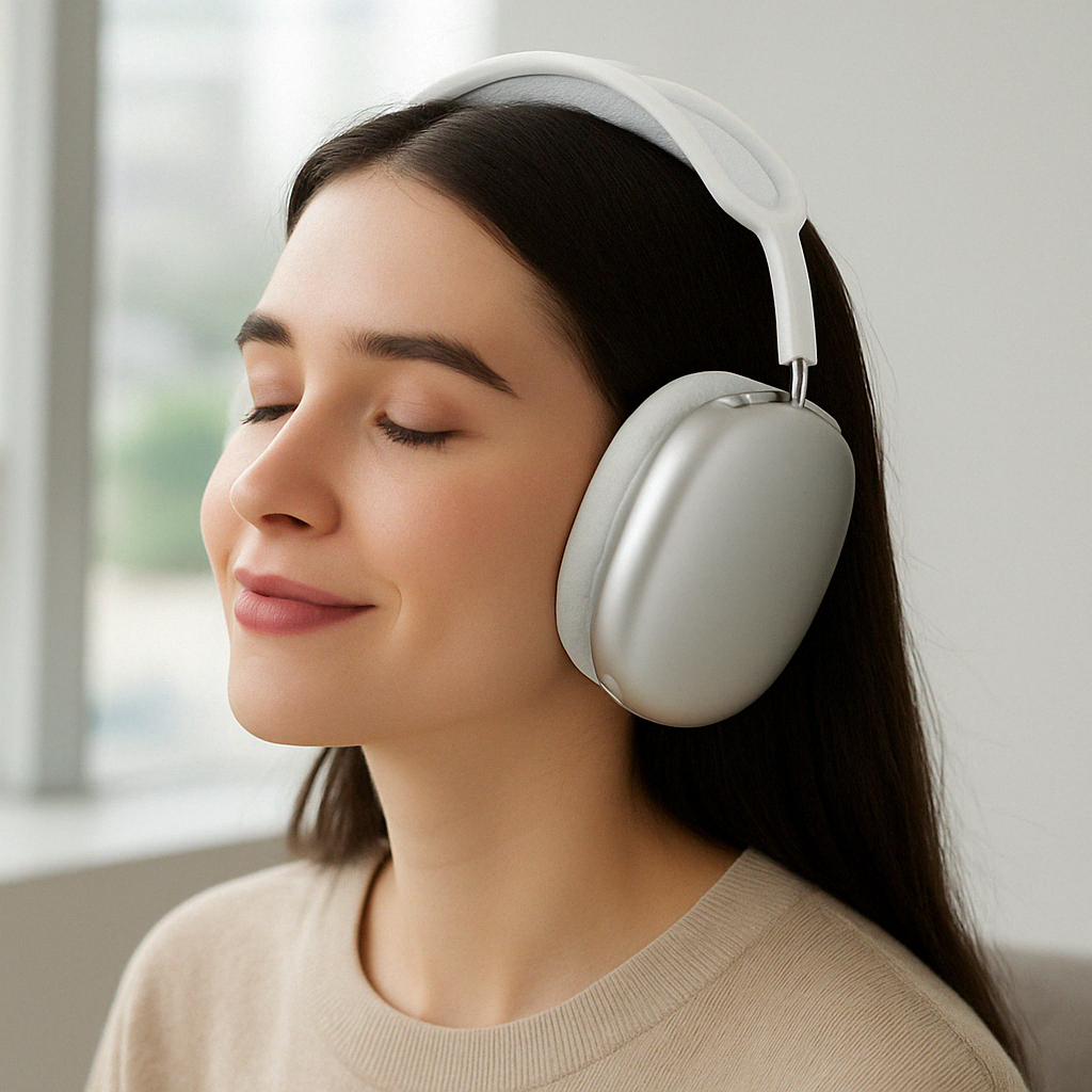 Bezdrátová Bluetooth sluchátka přes uši s designem potlačujícím šum