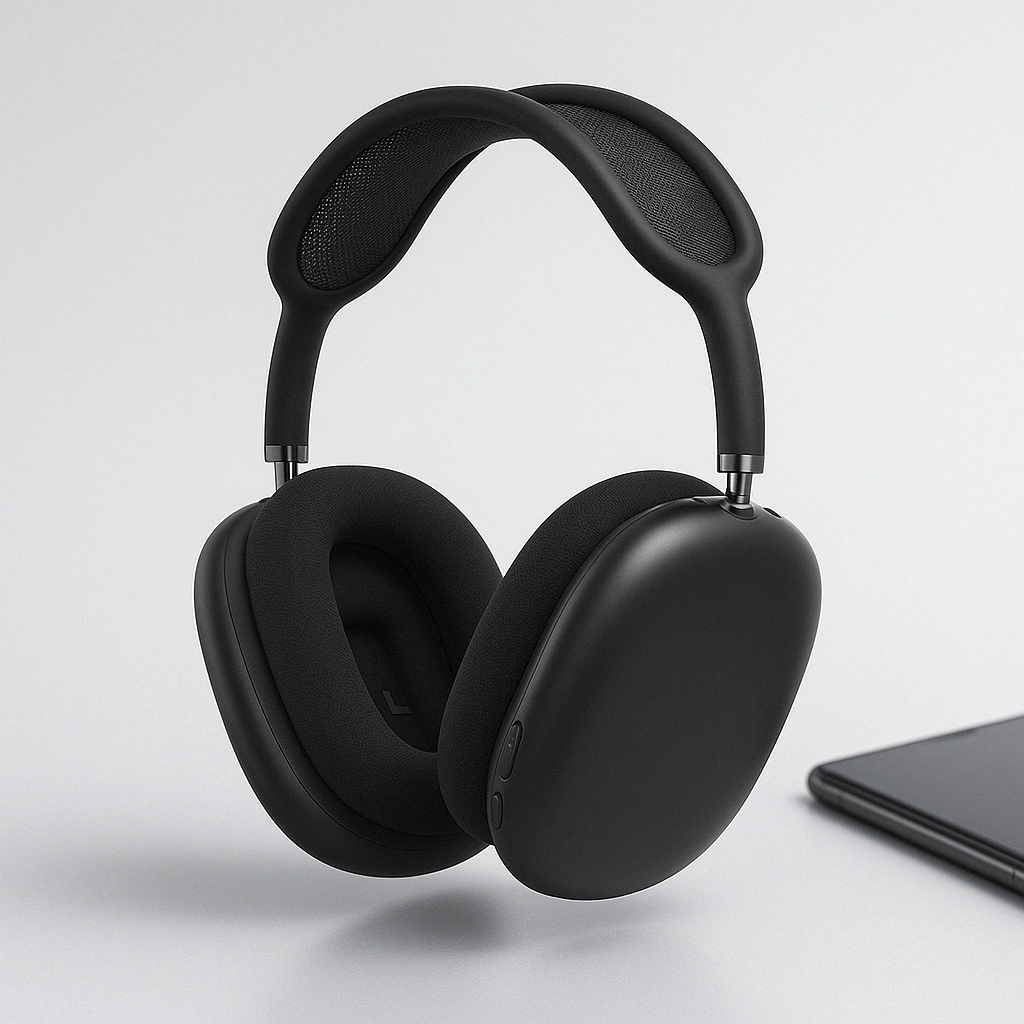 Bezdrátová Bluetooth sluchátka přes uši s designem potlačujícím šum