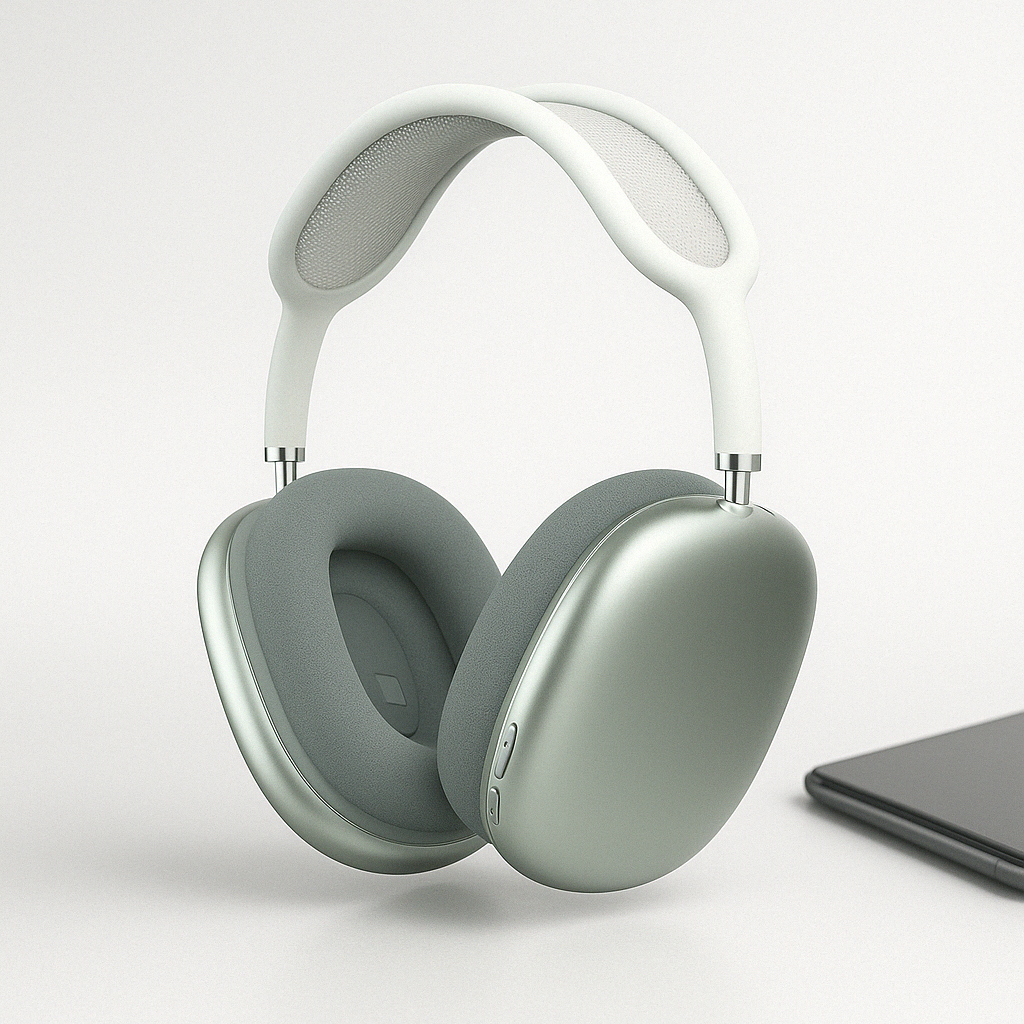 Bezdrátová Bluetooth sluchátka přes uši s designem potlačujícím šum