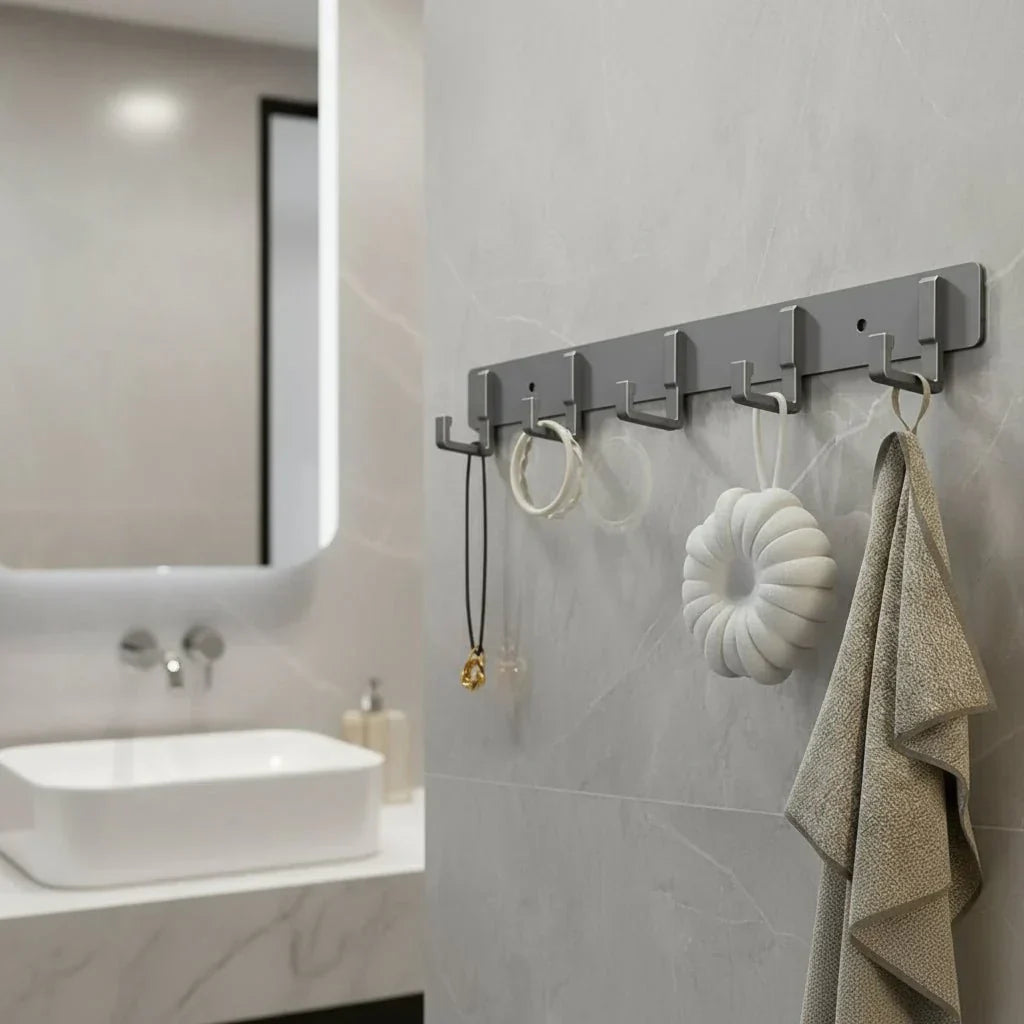 Harborstone pevný nástěnný věšák na kabáty s černými háčky