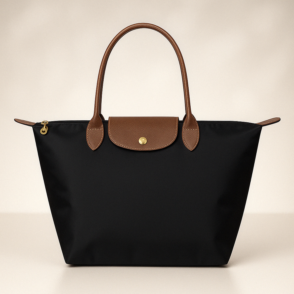 Waterproof Tote Bag With Premium Oxford Fabric And Leather Trim