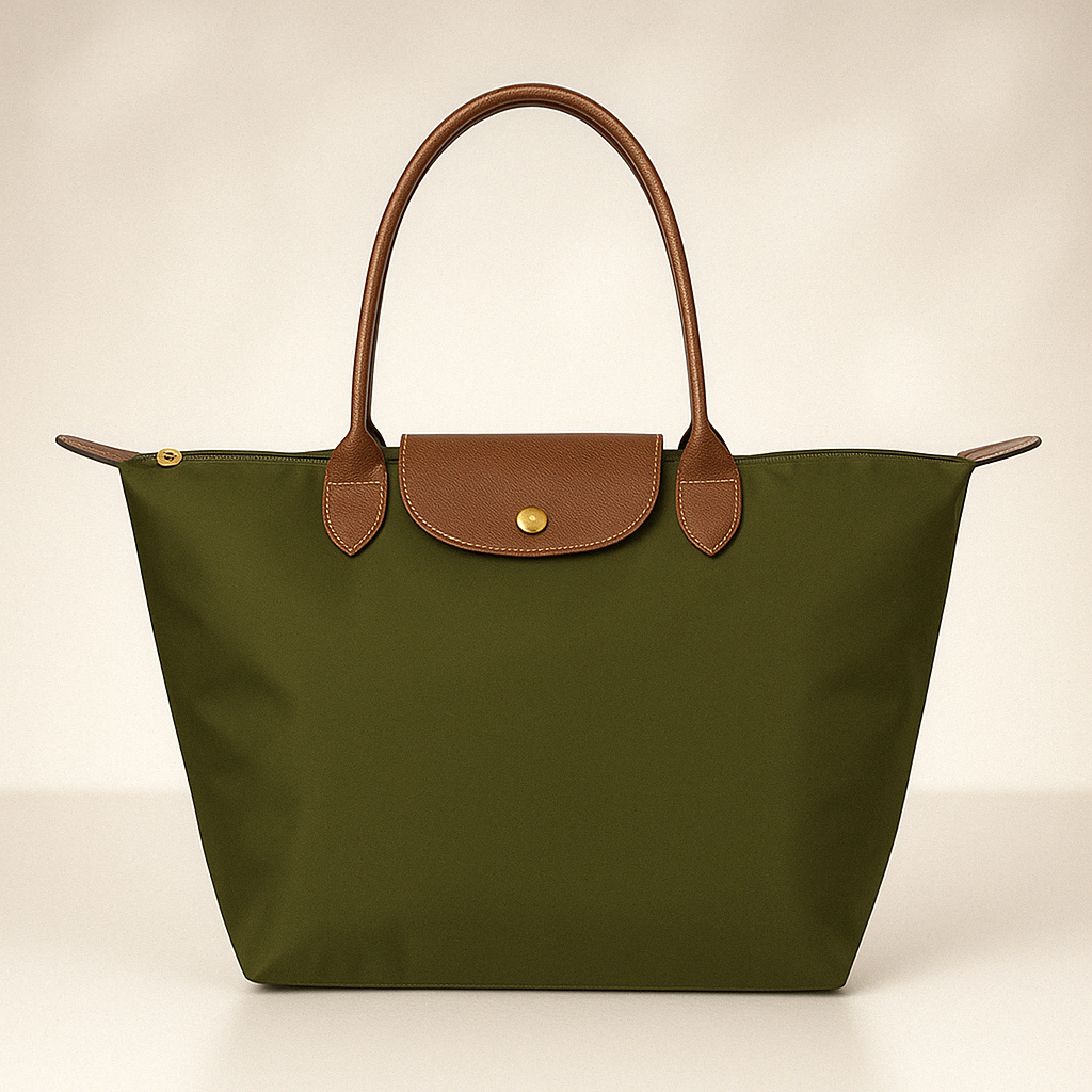 Waterproof Tote Bag With Premium Oxford Fabric And Leather Trim