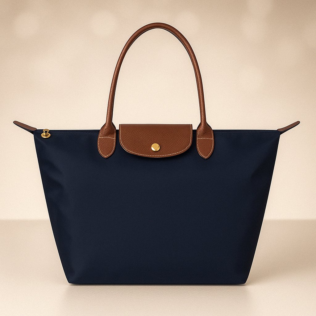 Waterproof Tote Bag With Premium Oxford Fabric And Leather Trim