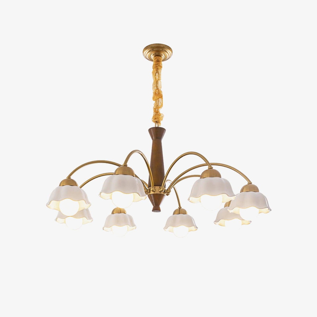 Aurela Kobber Keramisk Lysekrone i Mid Century Stil