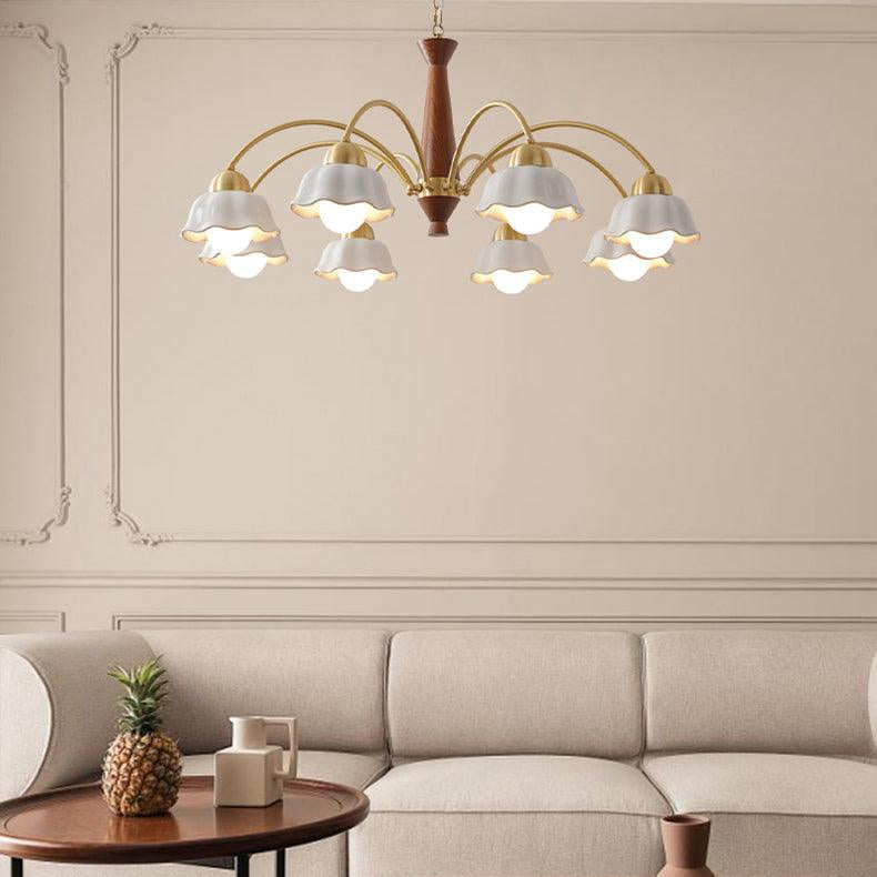 Aurela Kobber Keramisk Lysekrone i Mid Century Stil