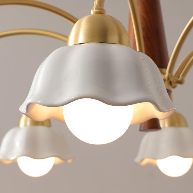 Aurela Kobber Keramisk Lysekrone i Mid Century Stil
