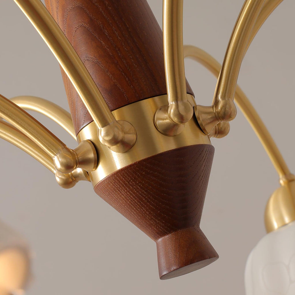 Aurela Kobber Keramisk Lysekrone i Mid Century Stil