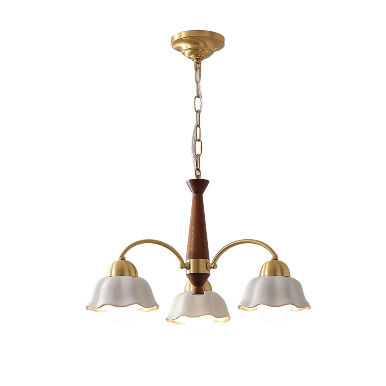 Aurela Kobber Keramisk Lysekrone i Mid Century Stil