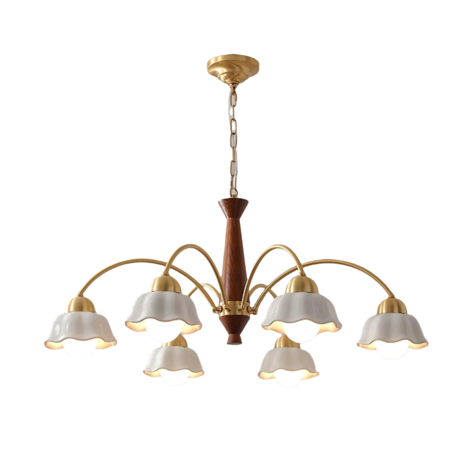 Aurela Kobber Keramisk Lysekrone i Mid Century Stil