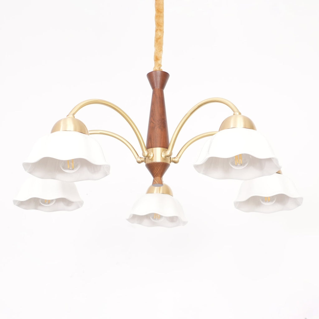 Aurela Kobber Keramisk Lysekrone i Mid Century Stil