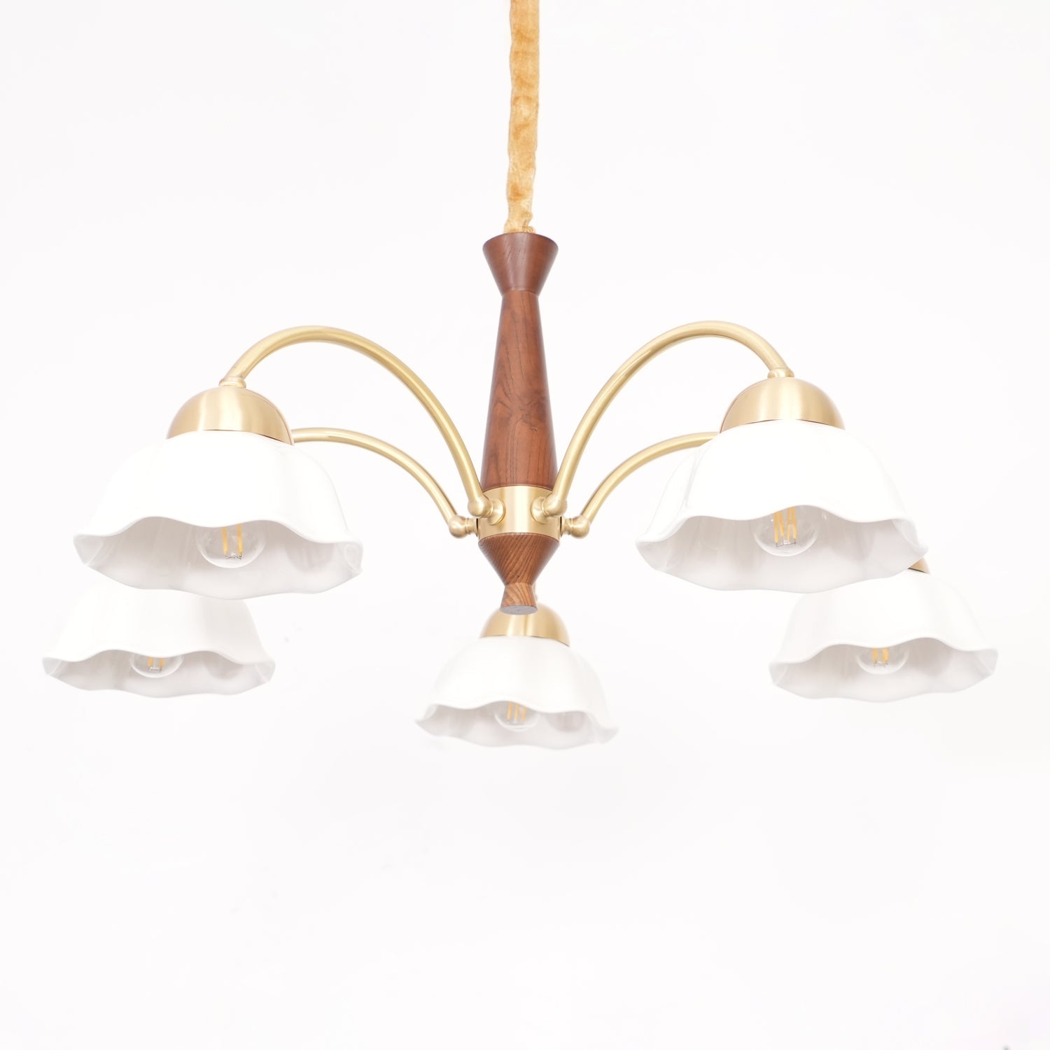 Aurela Kobber Keramisk Lysekrone i Mid Century Stil