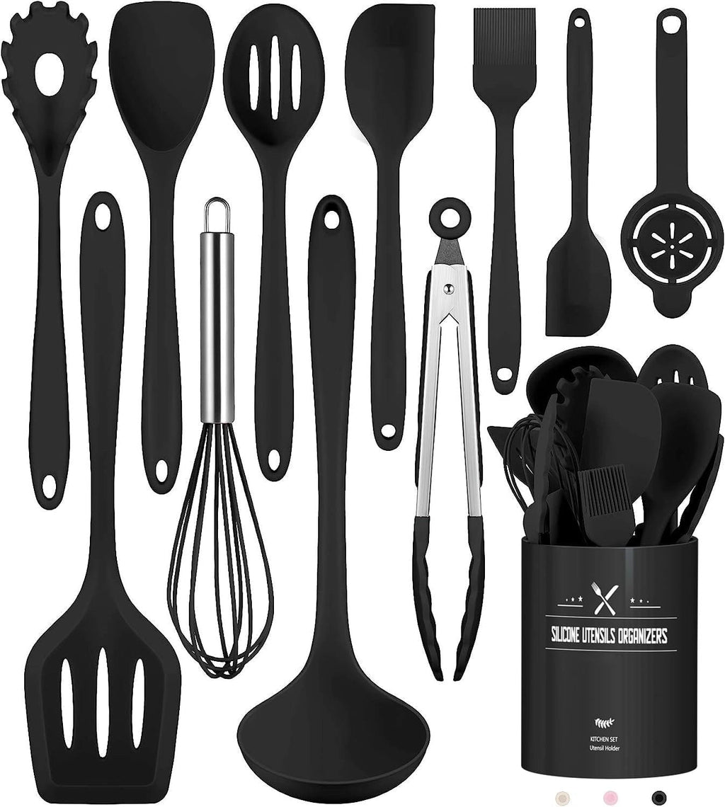 Aurora Ivory silikone køkkenredskabssæt, non-stick, varmebestandigt, ergonomisk