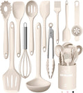 Aurora Ivory silikone køkkenredskabssæt, non-stick, varmebestandigt, ergonomisk