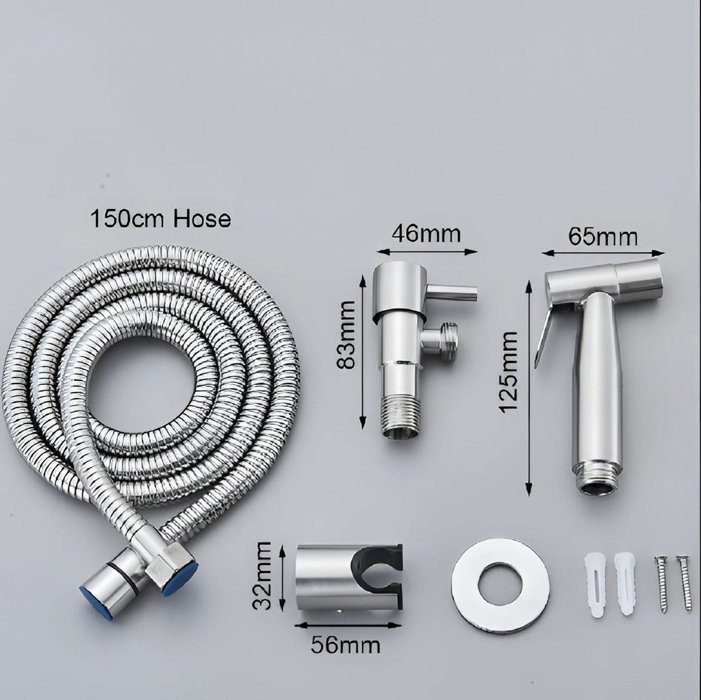 Pulverizator bidet portabil din oțel inoxidabil cu kit de instalare ușoară