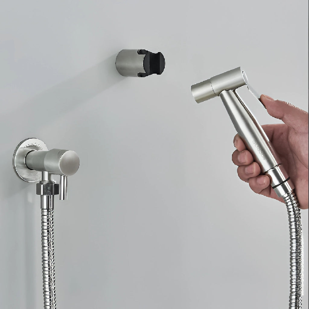 Pulverizator bidet portabil din oțel inoxidabil cu kit de instalare ușoară