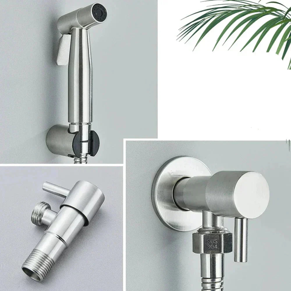 Pulverizator bidet portabil din oțel inoxidabil cu kit de instalare ușoară