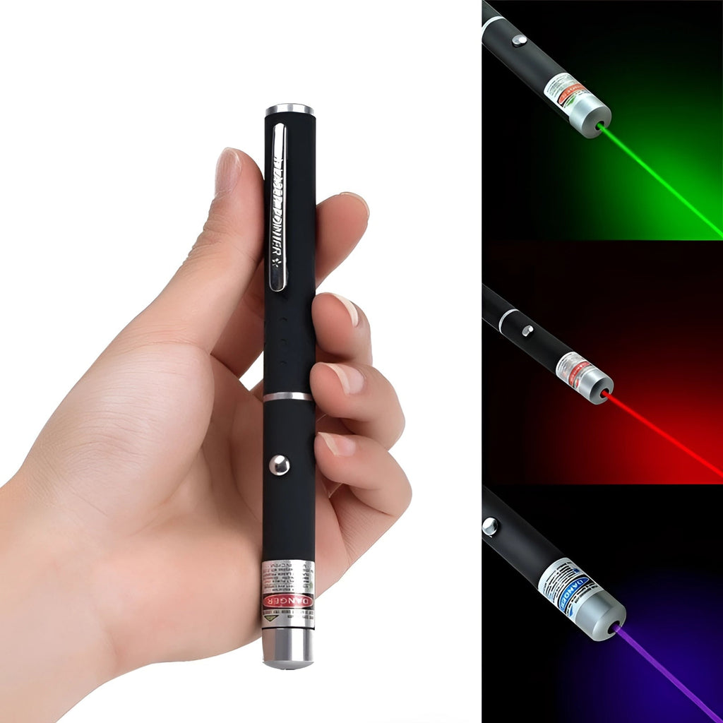 Laserpekare med hög effekt, justerbar fokus och flersfärgat ljus